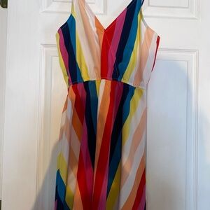 Multicolor Striped V-Neck Top